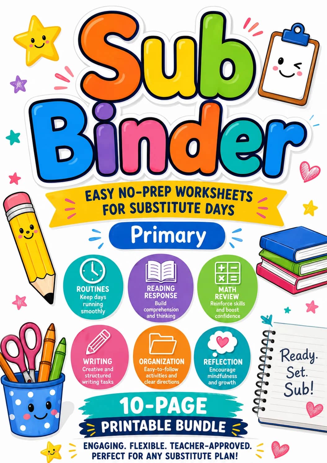 Sub Binder Worksheet Pack printable cover