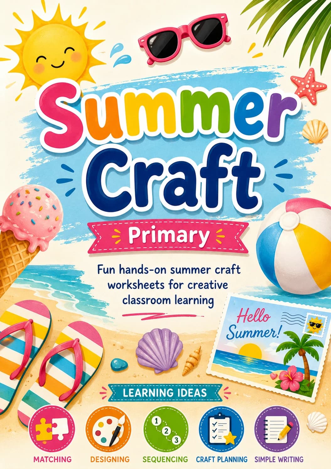 Summer Craft Worksheet Pack printable cover