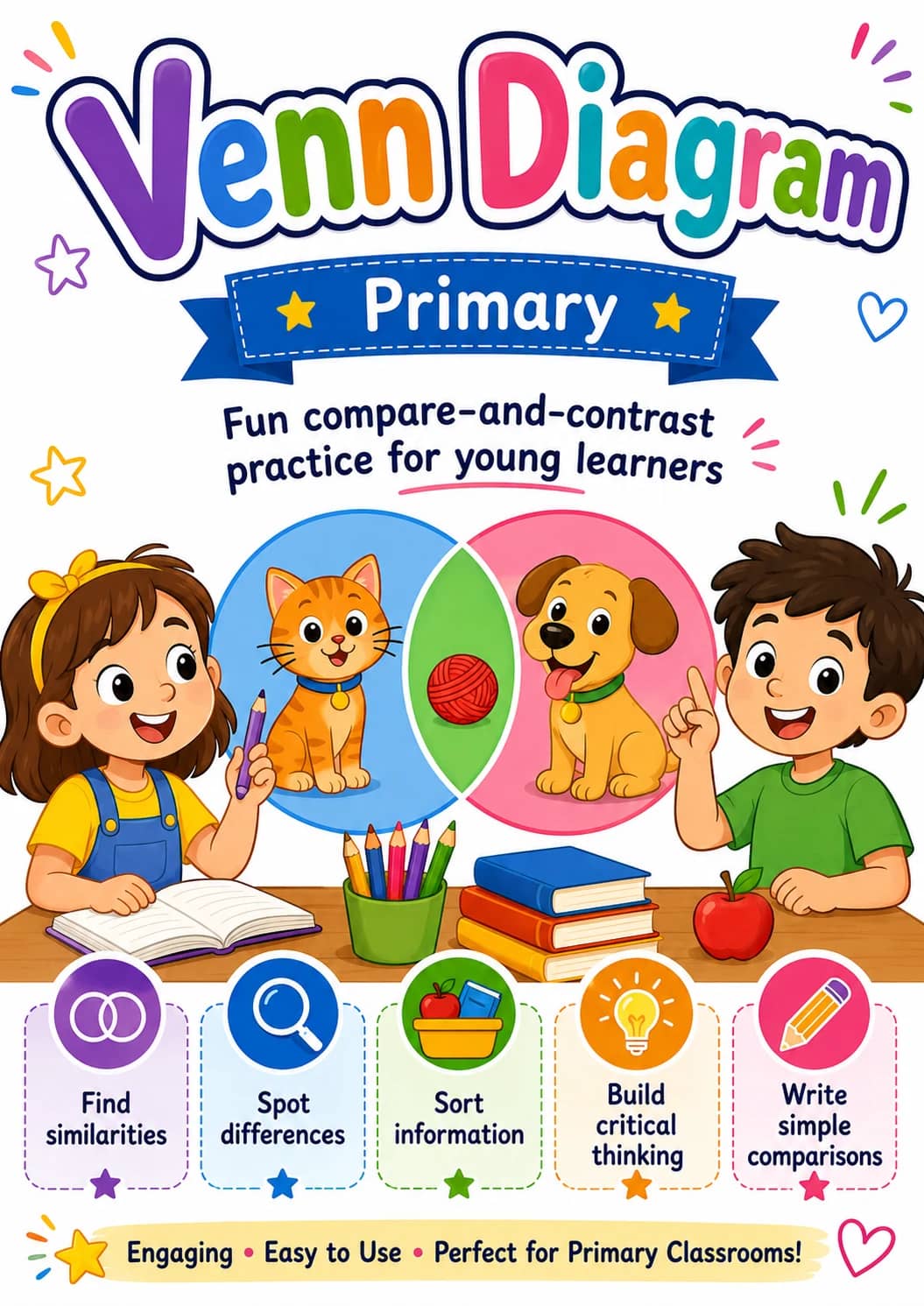 Venn Diagram Worksheet Pack printable cover