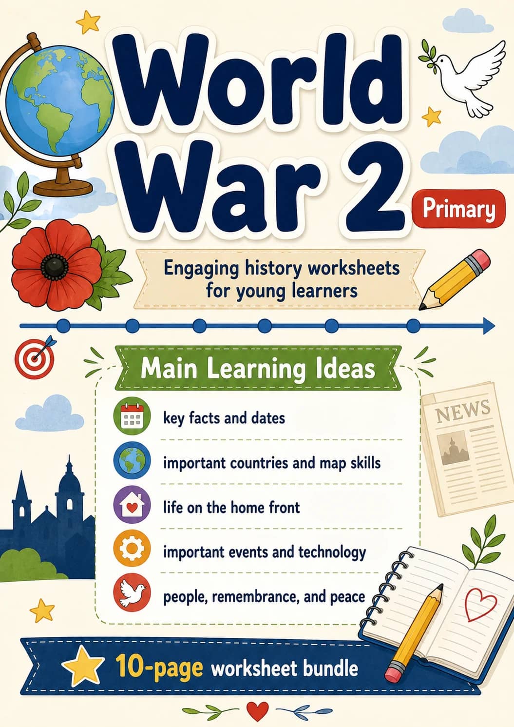 World War 2 Worksheet Pack printable cover