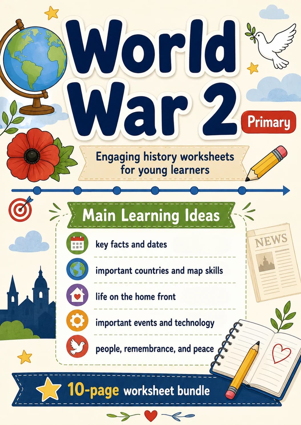 World War 2 Worksheet Pack printable cover