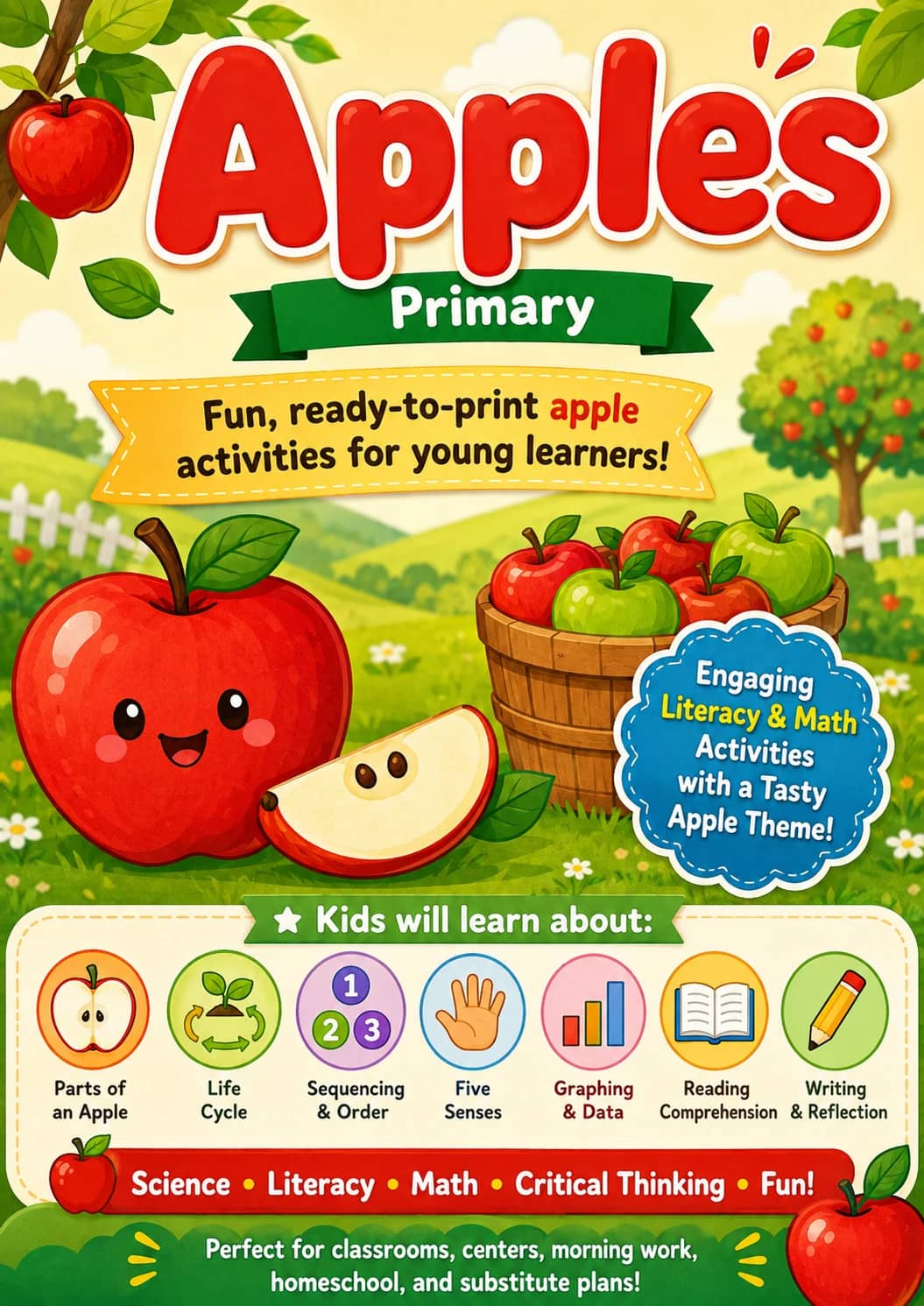 Apples Worksheet Pack printable cover