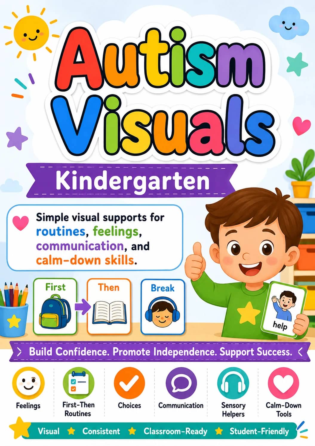 Autism Visuals Worksheet Pack printable cover