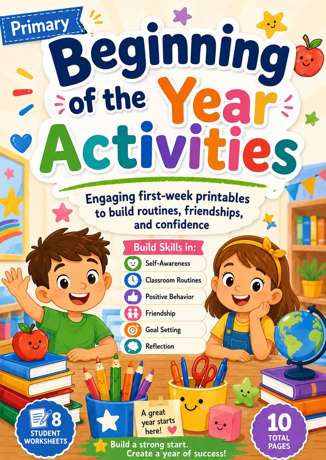 Beginning of the Year Activities Worksheet Pack printable cover