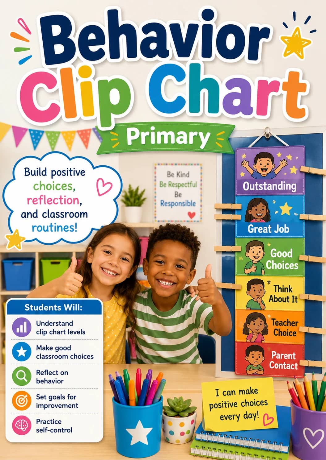 Behavior Clip Chart Worksheet Pack printable cover