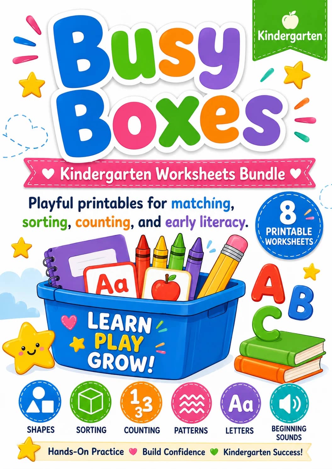 Busy Boxes Worksheet Pack printable cover