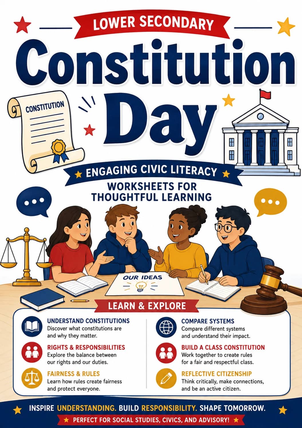 Constitution Day Worksheet Pack printable cover