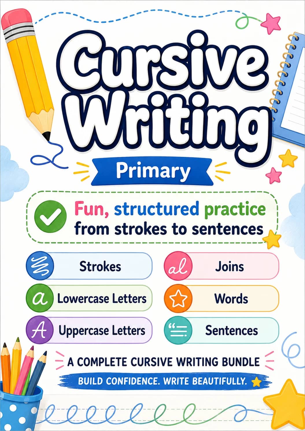 Cursive Writing Worksheet Pack printable cover