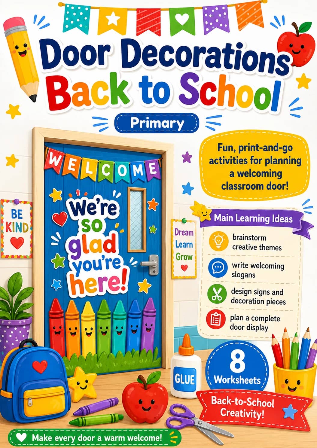 Door Decorations Back to School Worksheet Pack printable cover