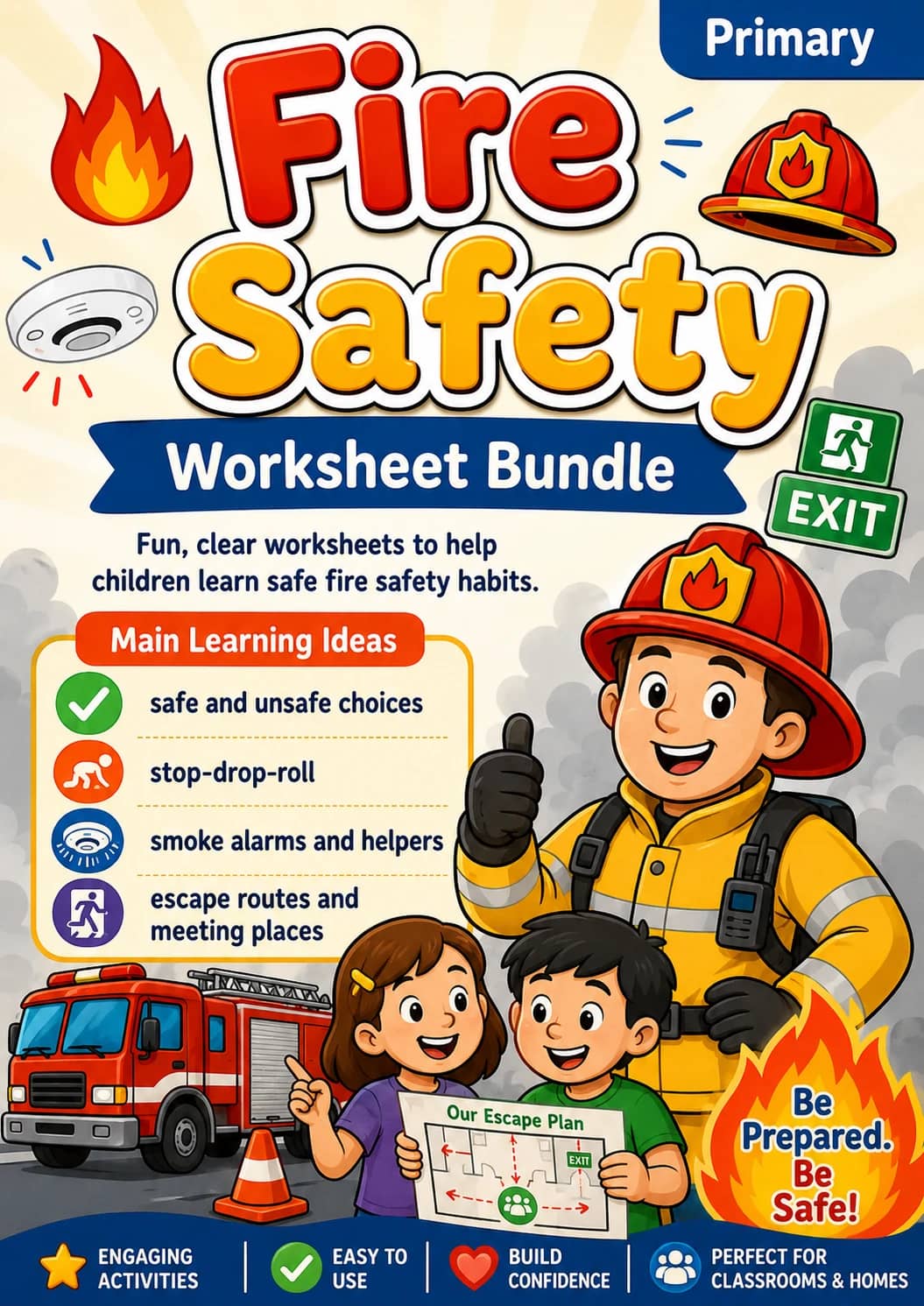 Fire Safety Worksheet Pack printable cover
