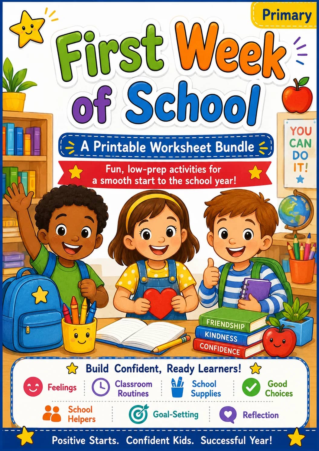 First Week of School Worksheet Pack printable cover