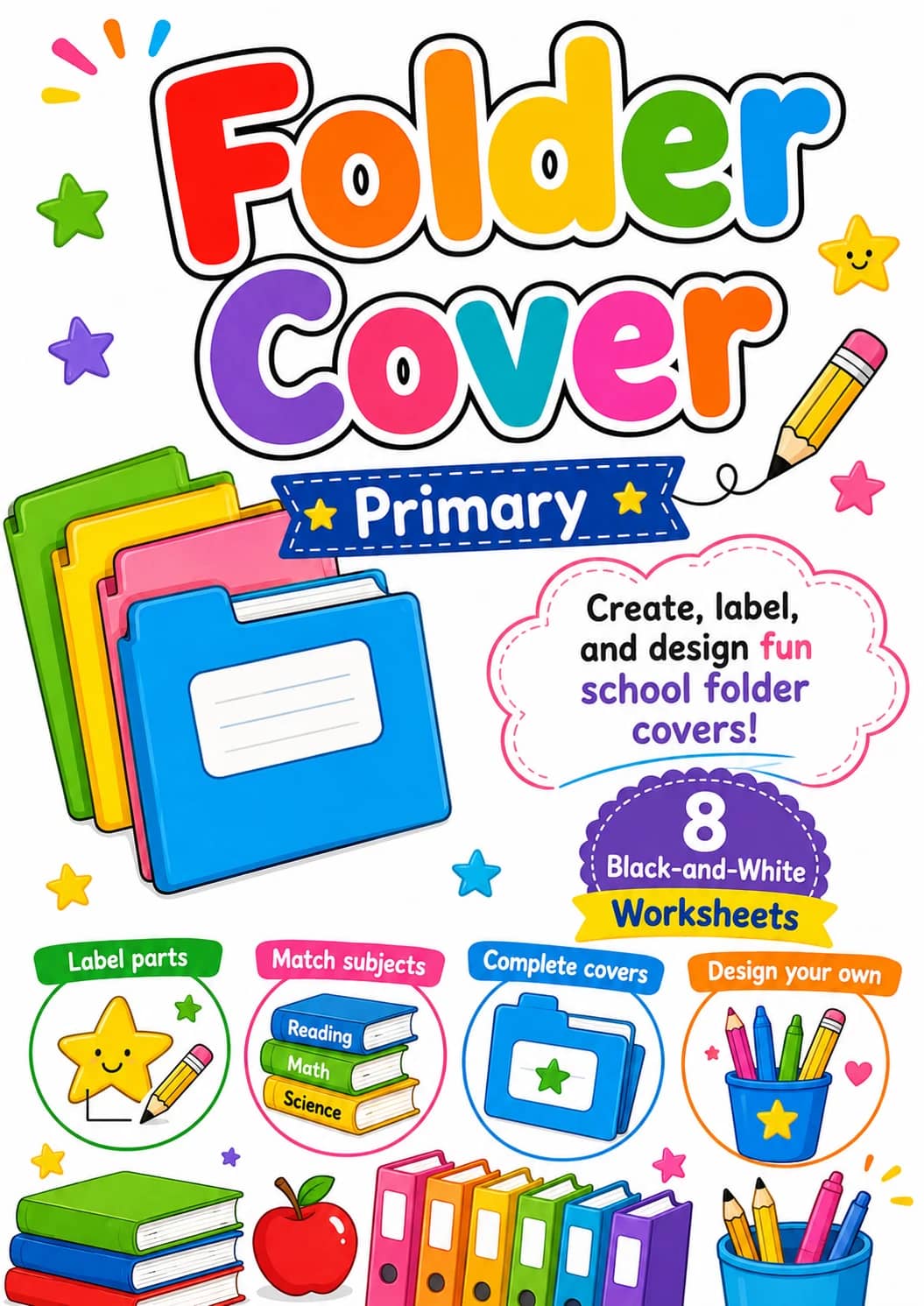 Folder Cover Worksheet Pack printable cover