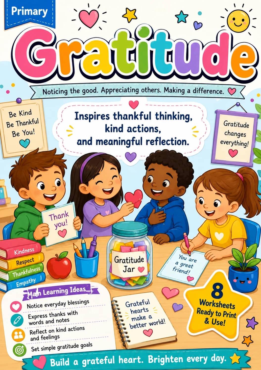 Gratitude Worksheet Pack printable cover
