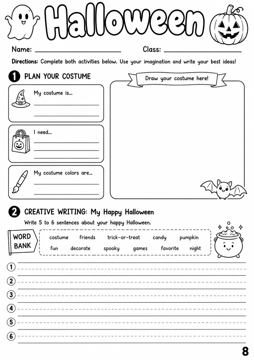 Halloween Worksheet Pack printable cover