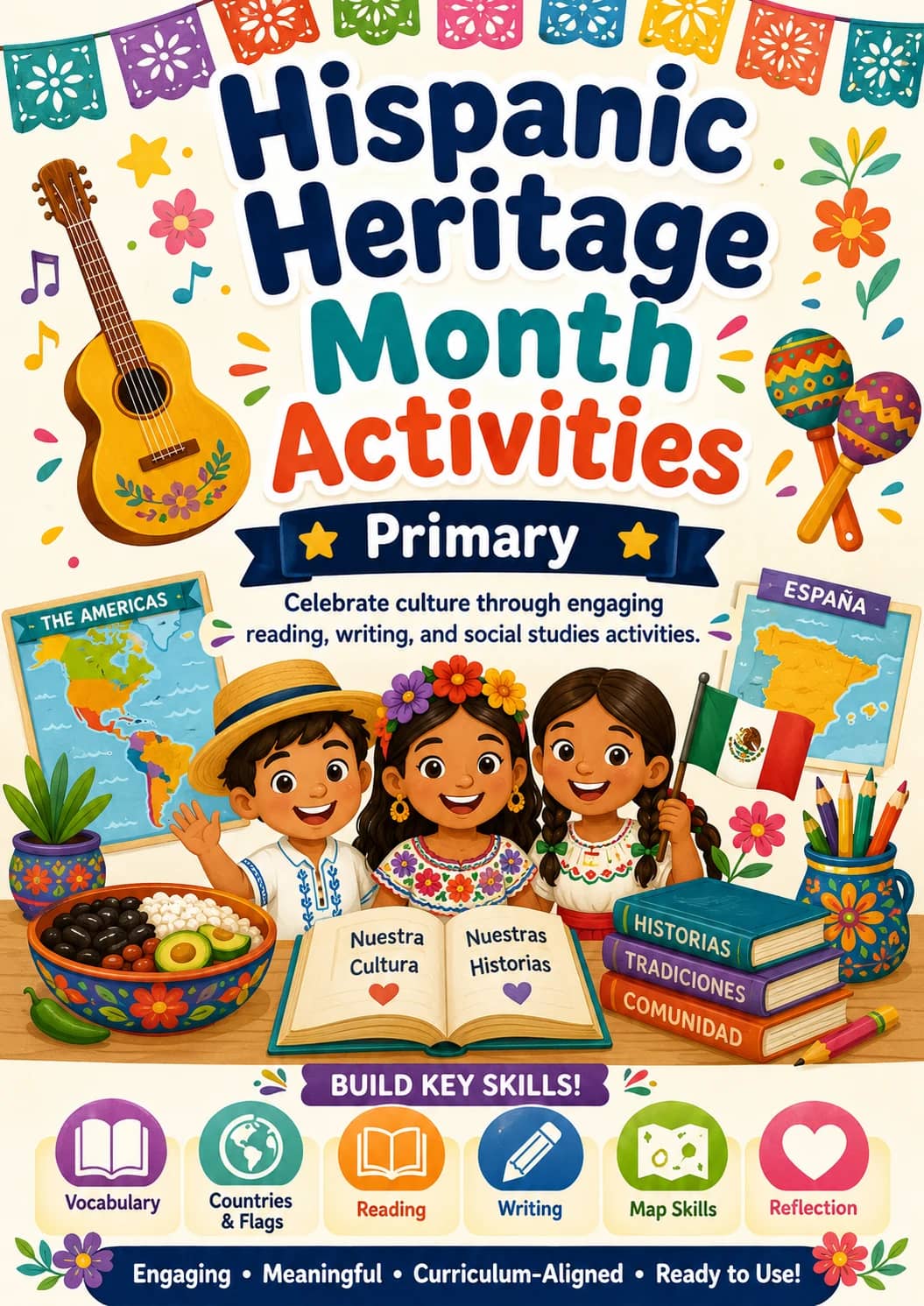 Hispanic Heritage Month Activities Worksheet Pack printable cover