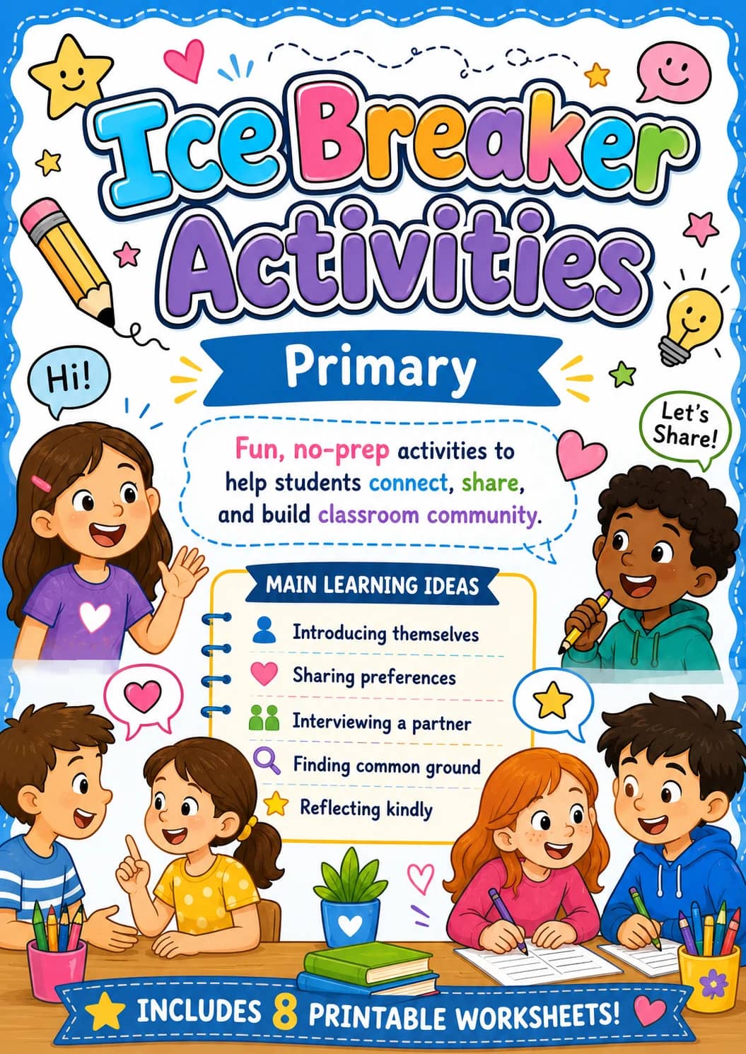 Ice Breaker Activities Worksheet Pack printable cover