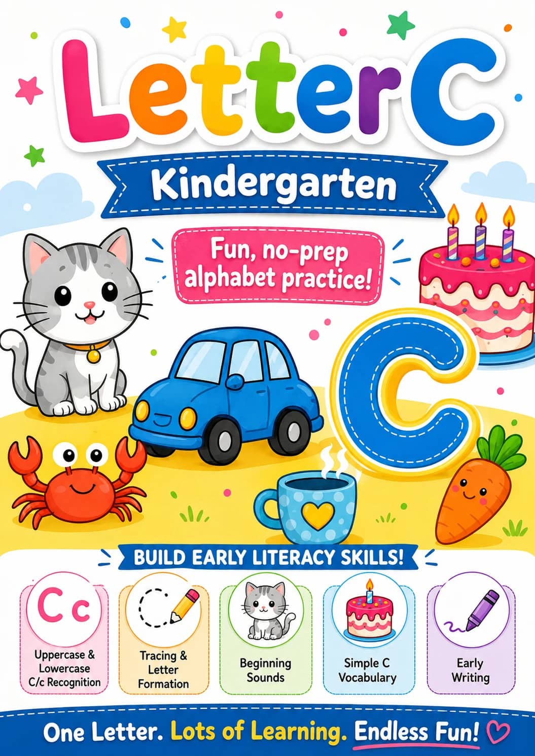 Letter C Worksheet Pack printable cover