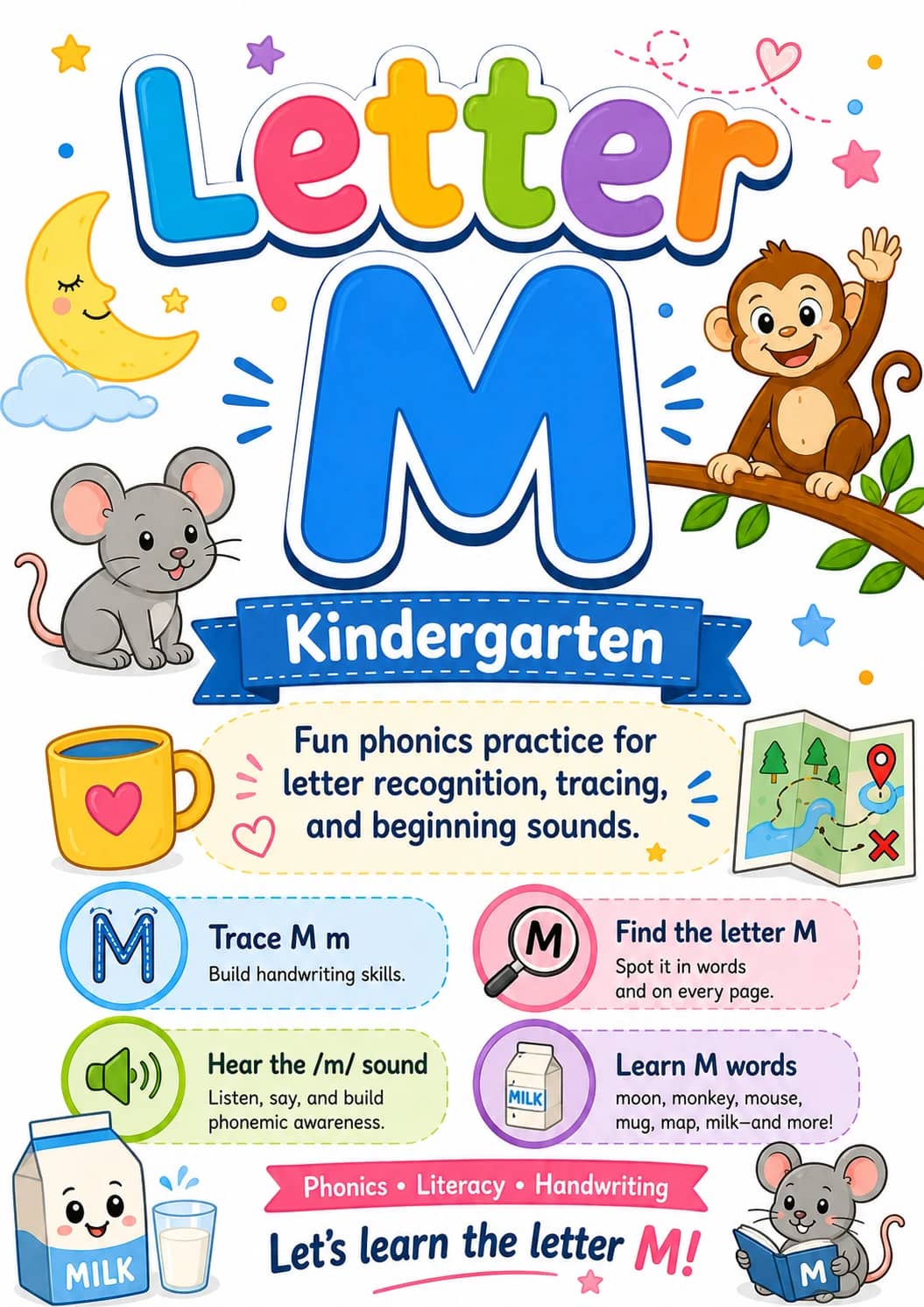 Letter M Worksheet Pack printable cover