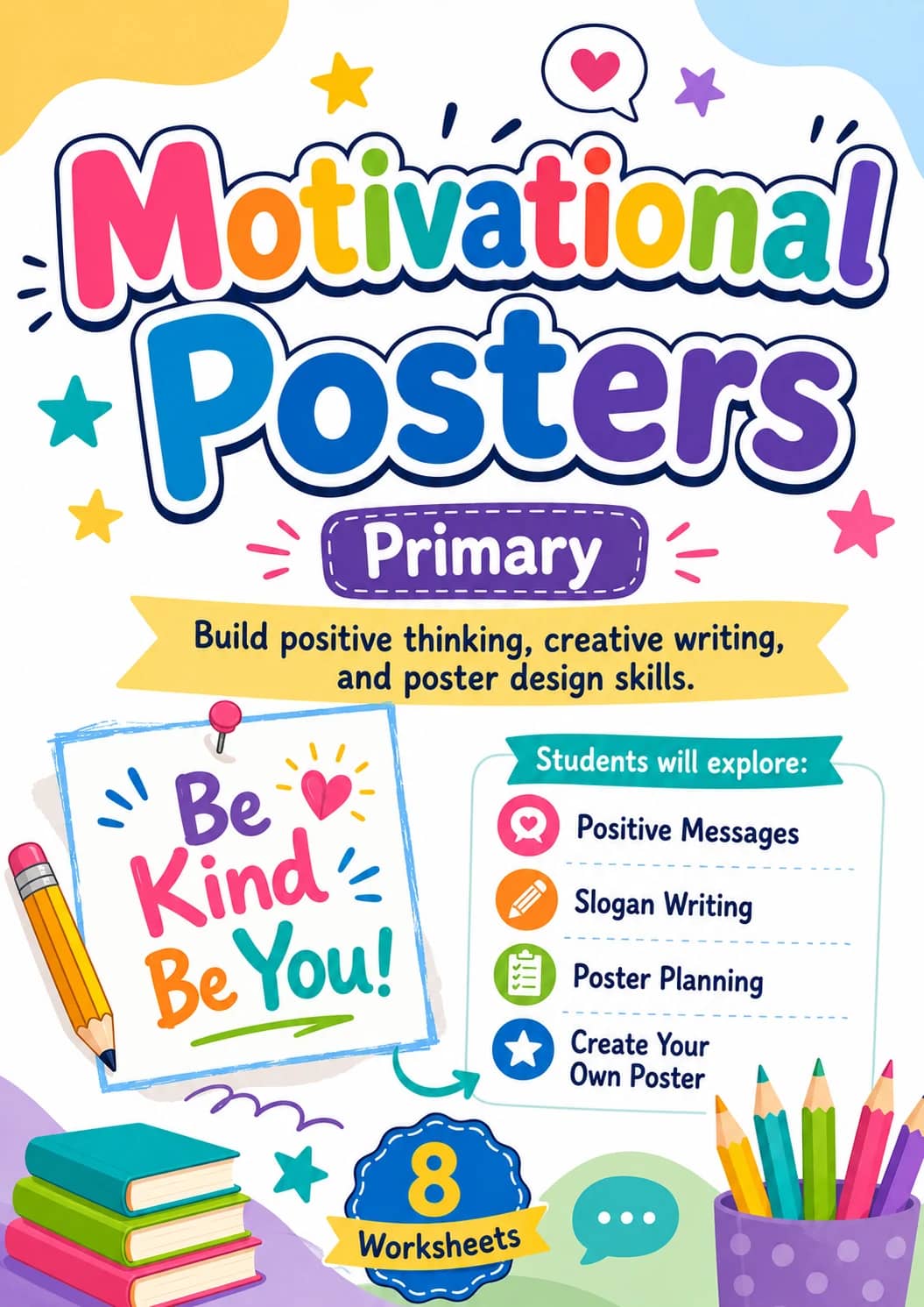 Motivational Posters Worksheet Pack printable cover