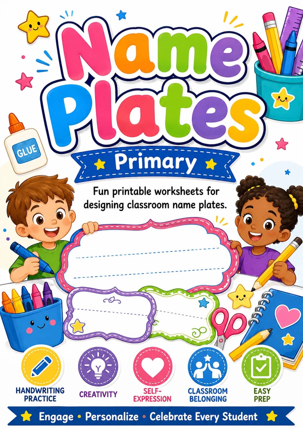 Name Plates Worksheet Pack printable cover