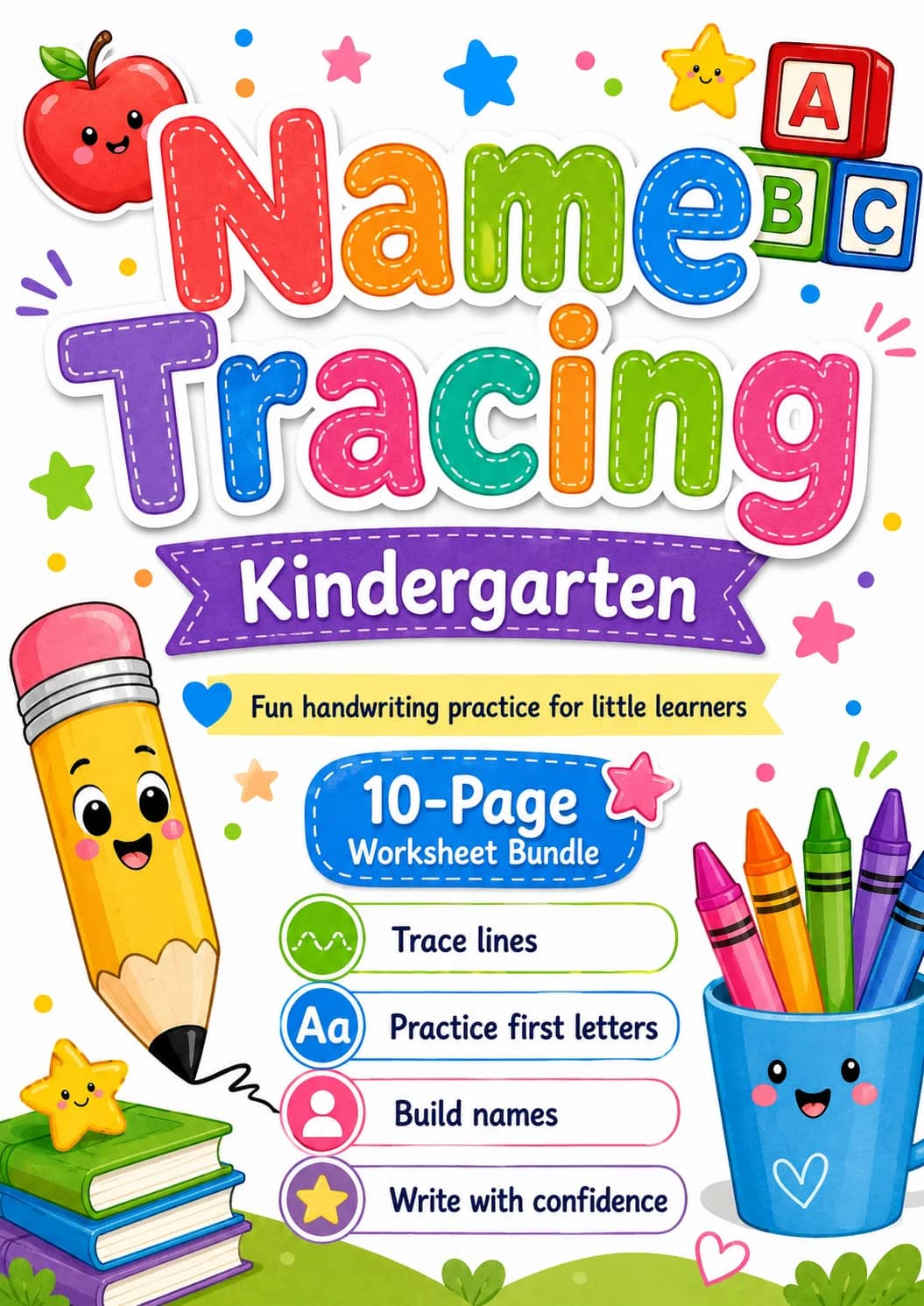 Name Tracing Worksheet Pack printable cover