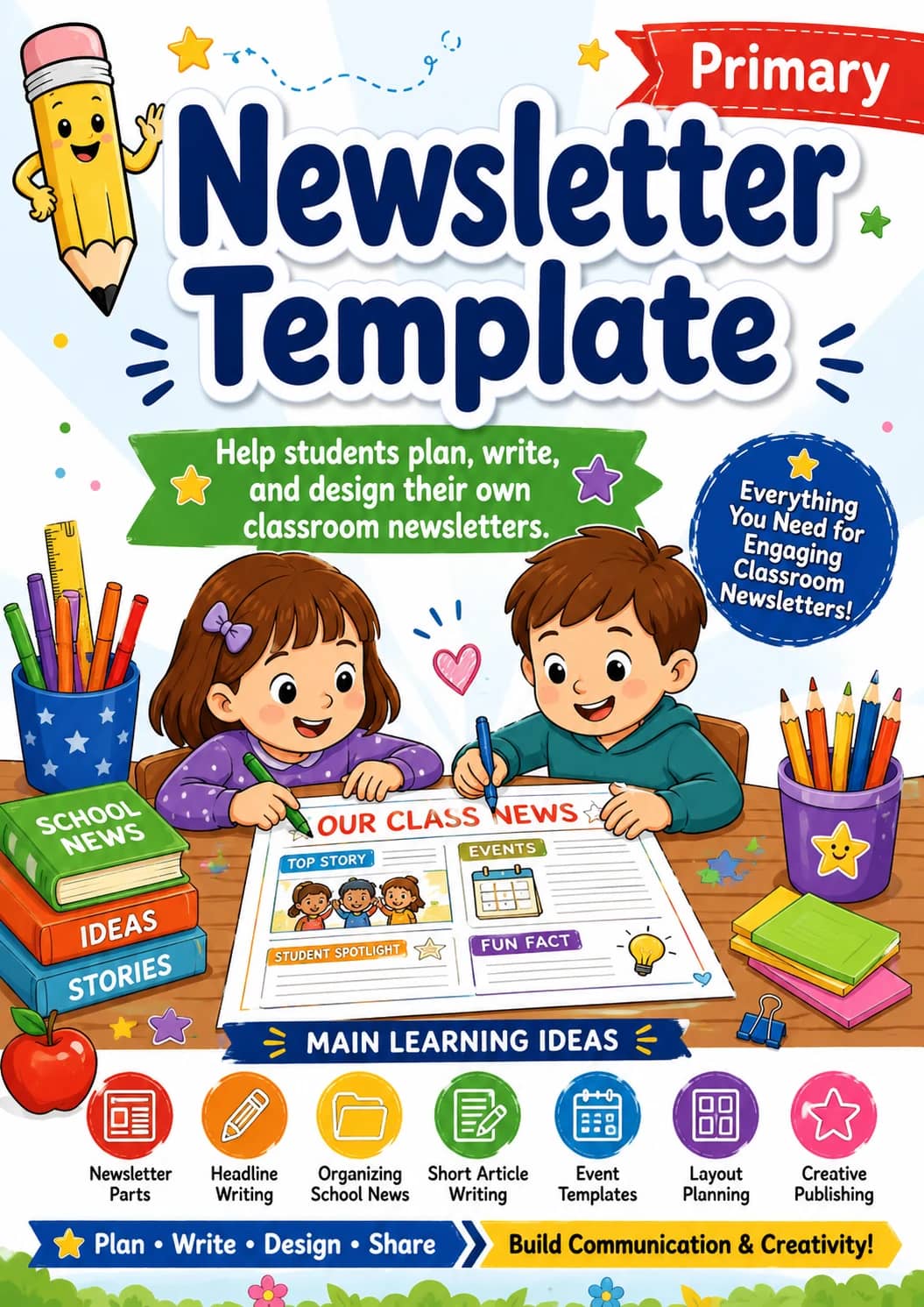 Newsletter Template Worksheet Pack printable cover