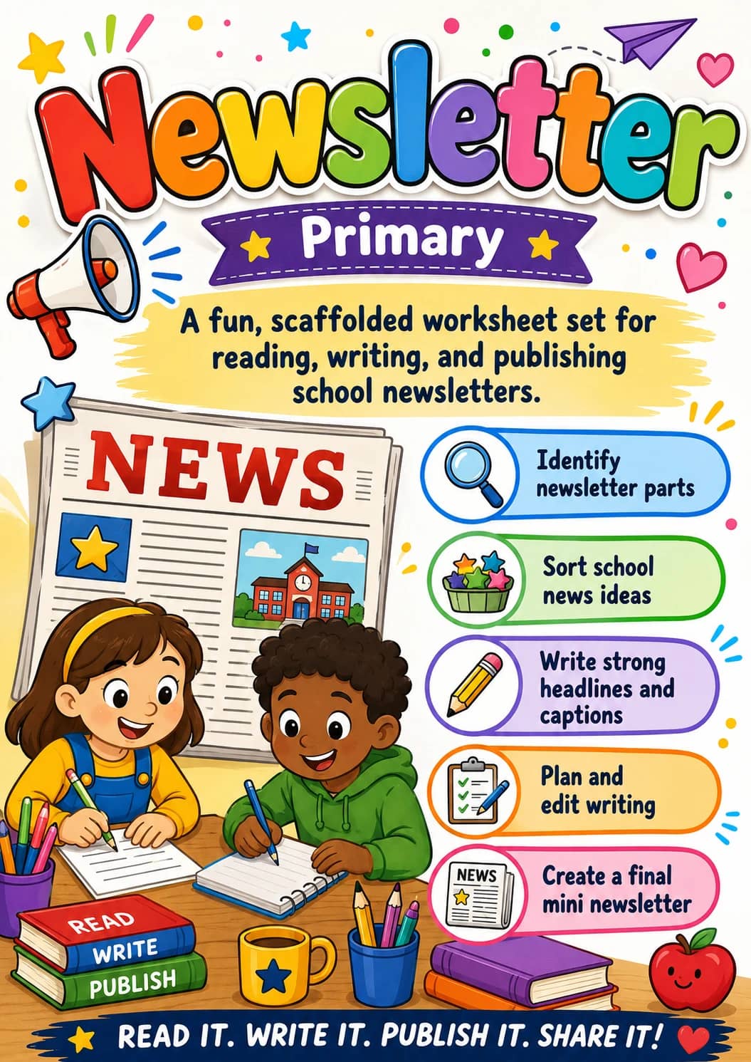 Newsletter Worksheet Pack printable cover