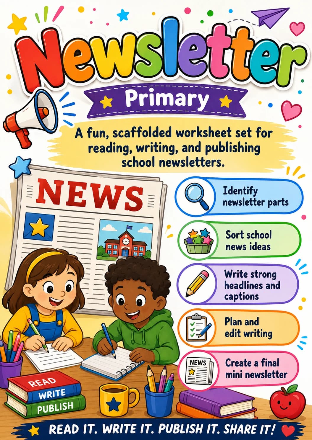 Newsletter Worksheet Pack printable cover