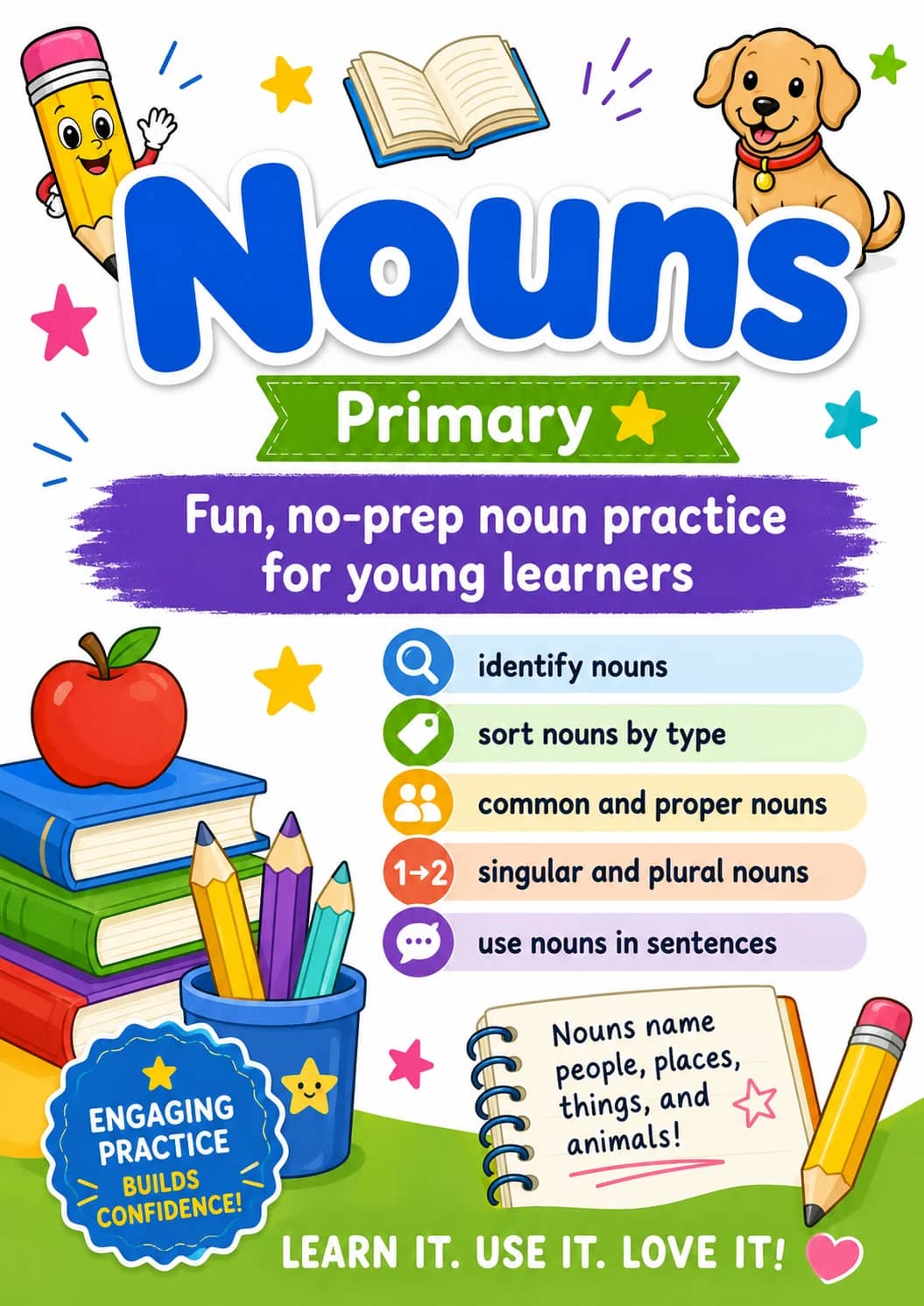 Nouns Worksheet Pack printable cover
