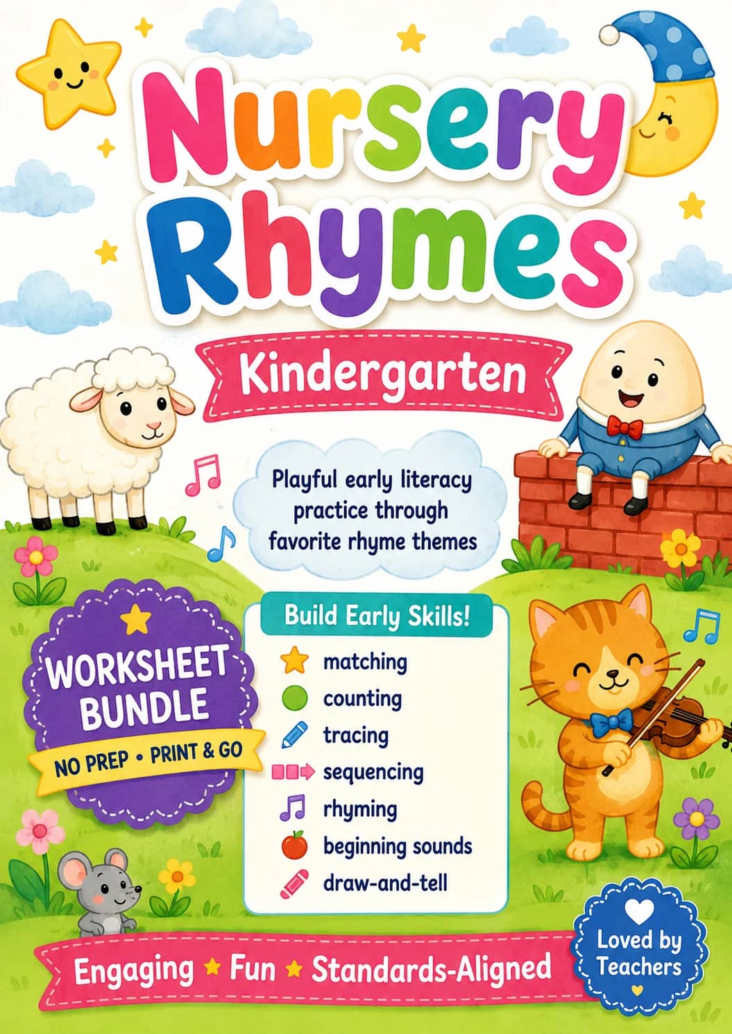 Nursery Rhymes Worksheet Pack printable cover