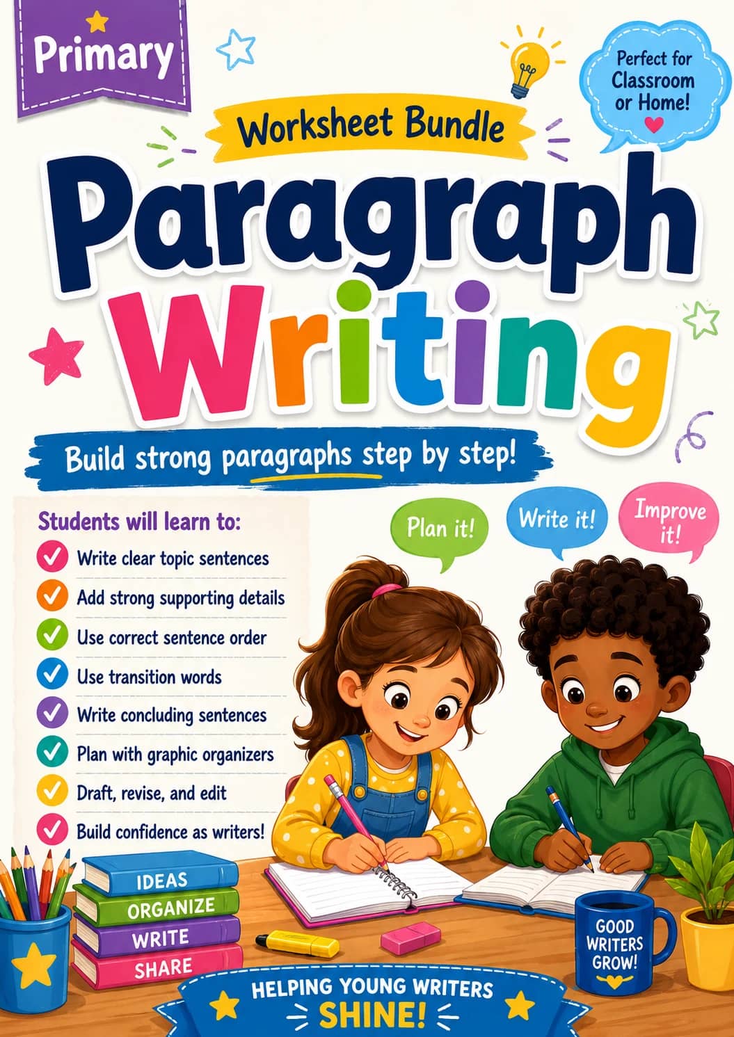 Paragraph Writing Worksheet Pack printable cover