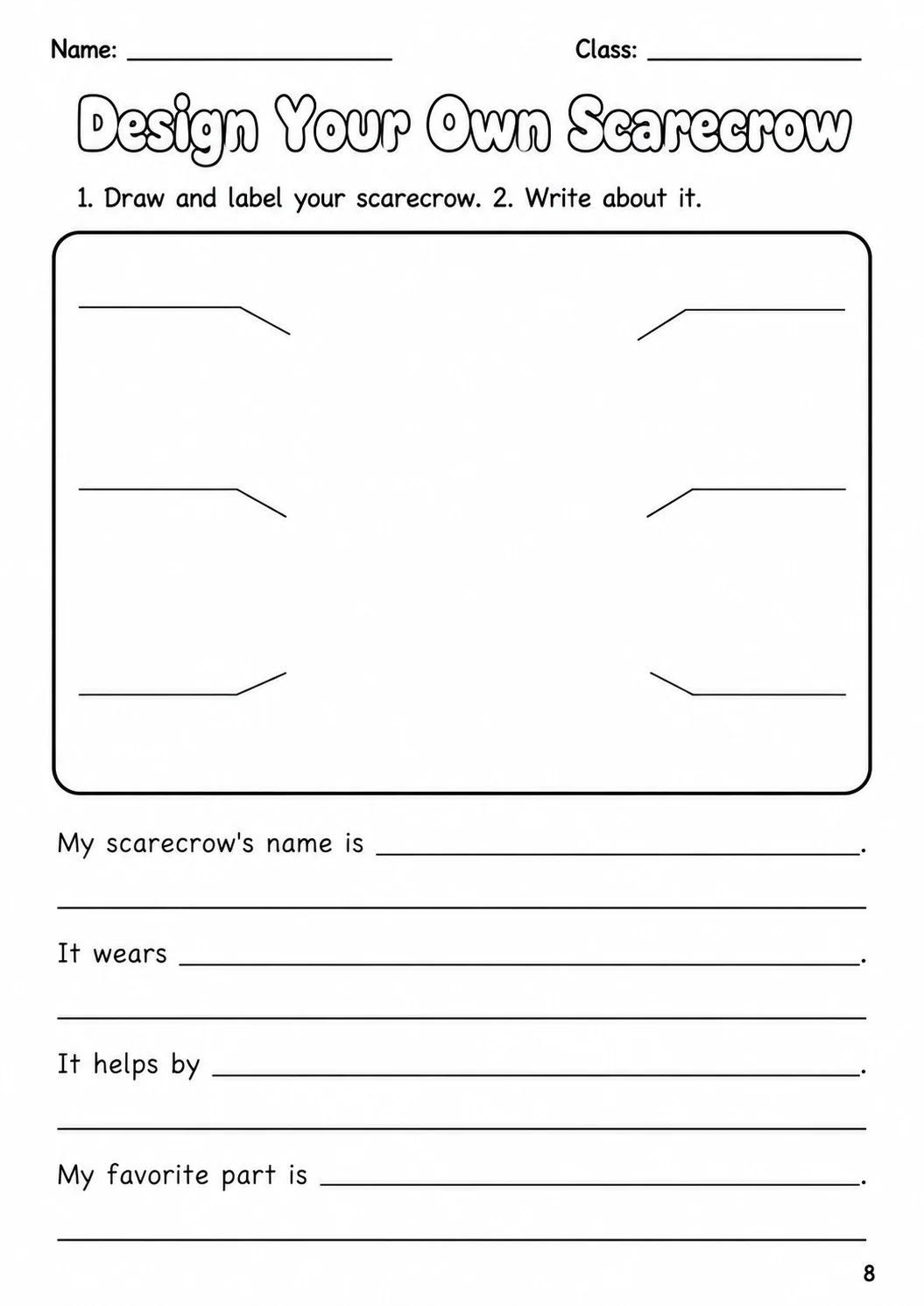 Scarecrow Worksheet Pack printable cover