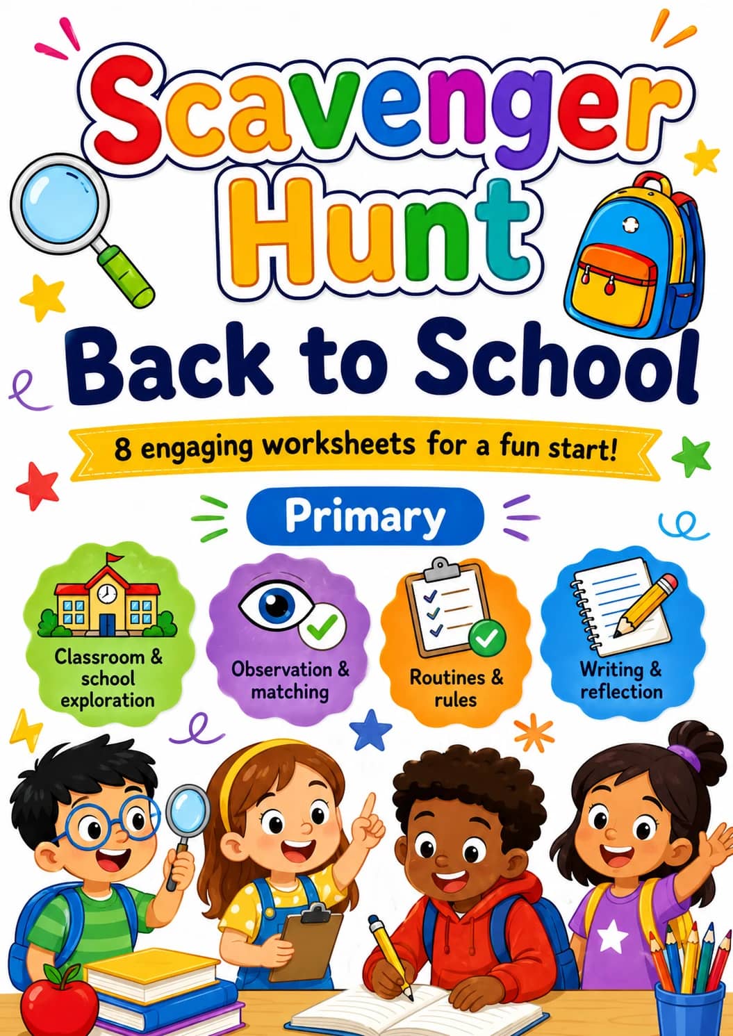 Scavenger Hunt Back to School Worksheet Pack printable cover