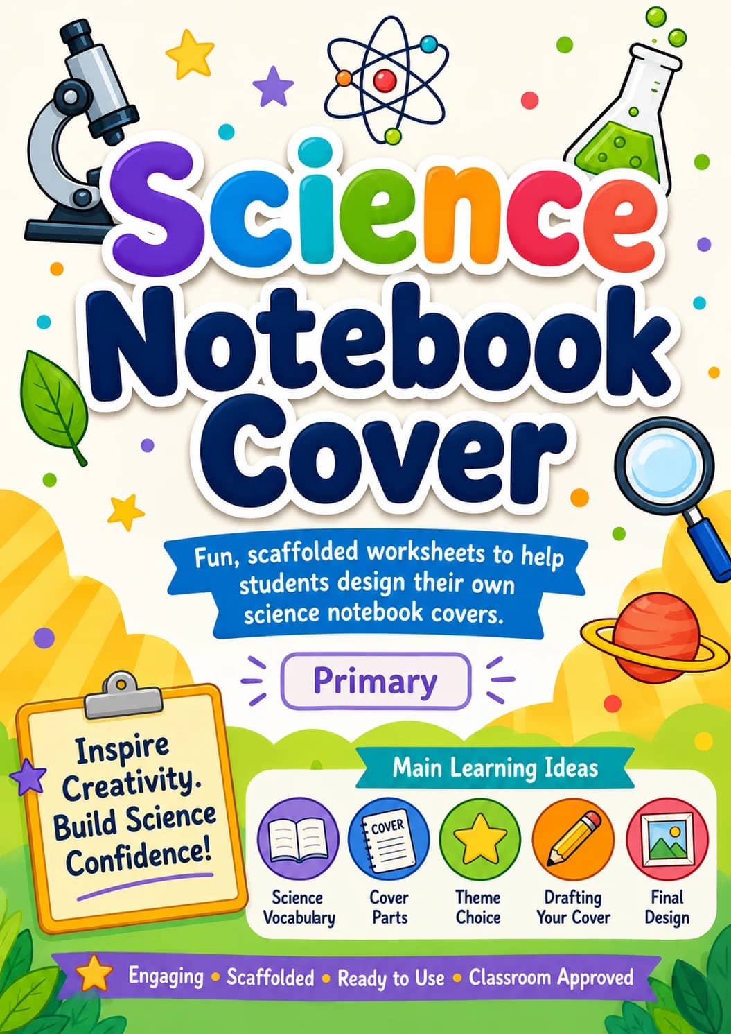 Science Notebook Cover Worksheet Pack printable cover