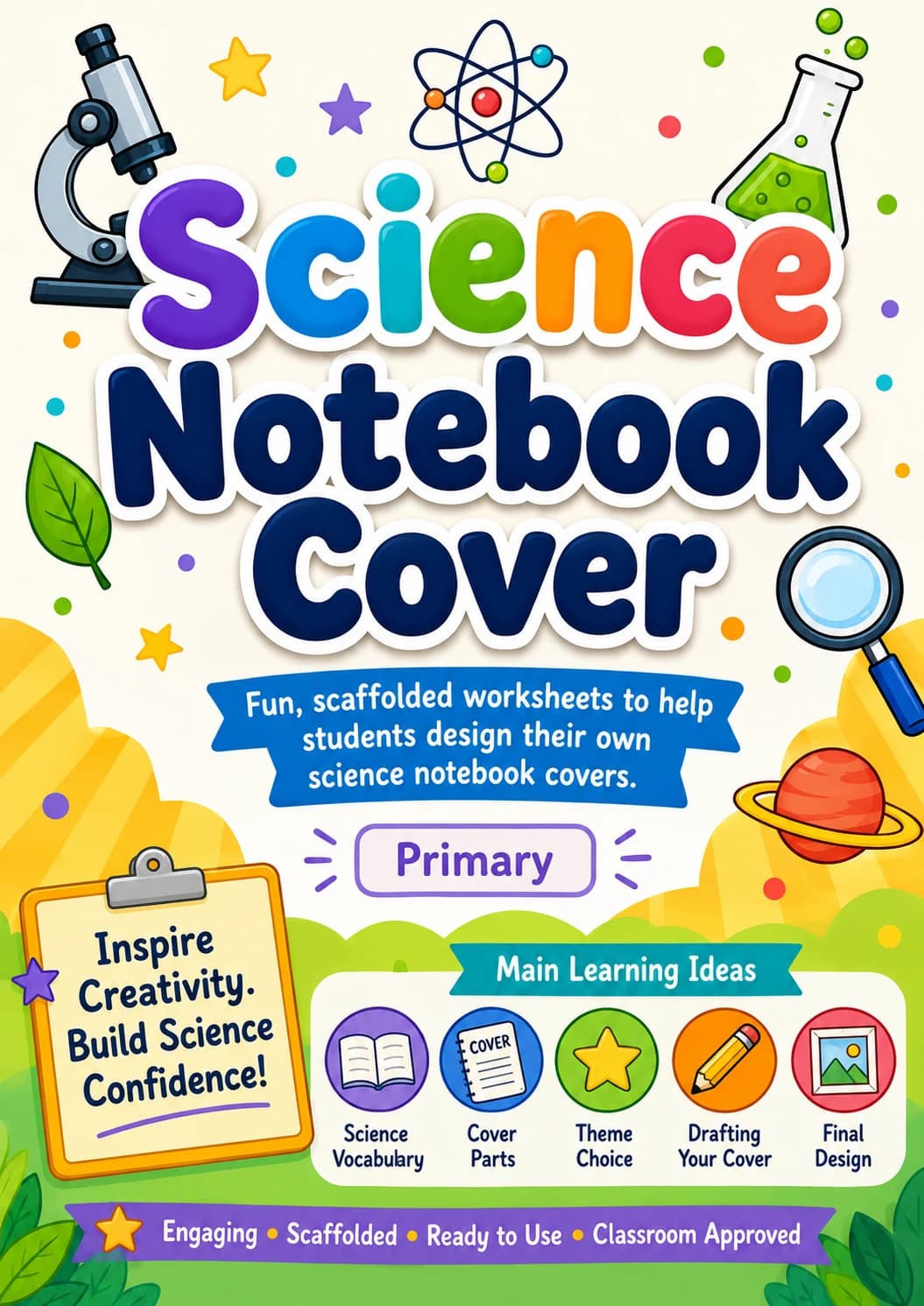 Science Notebook Cover Worksheet Pack printable cover