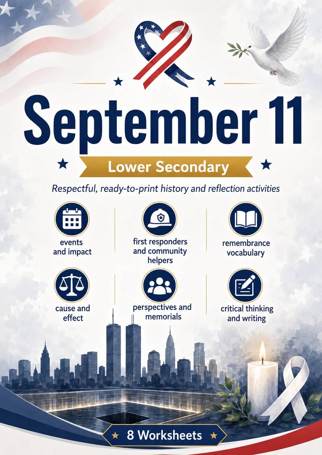 September 11 Worksheet Pack printable cover