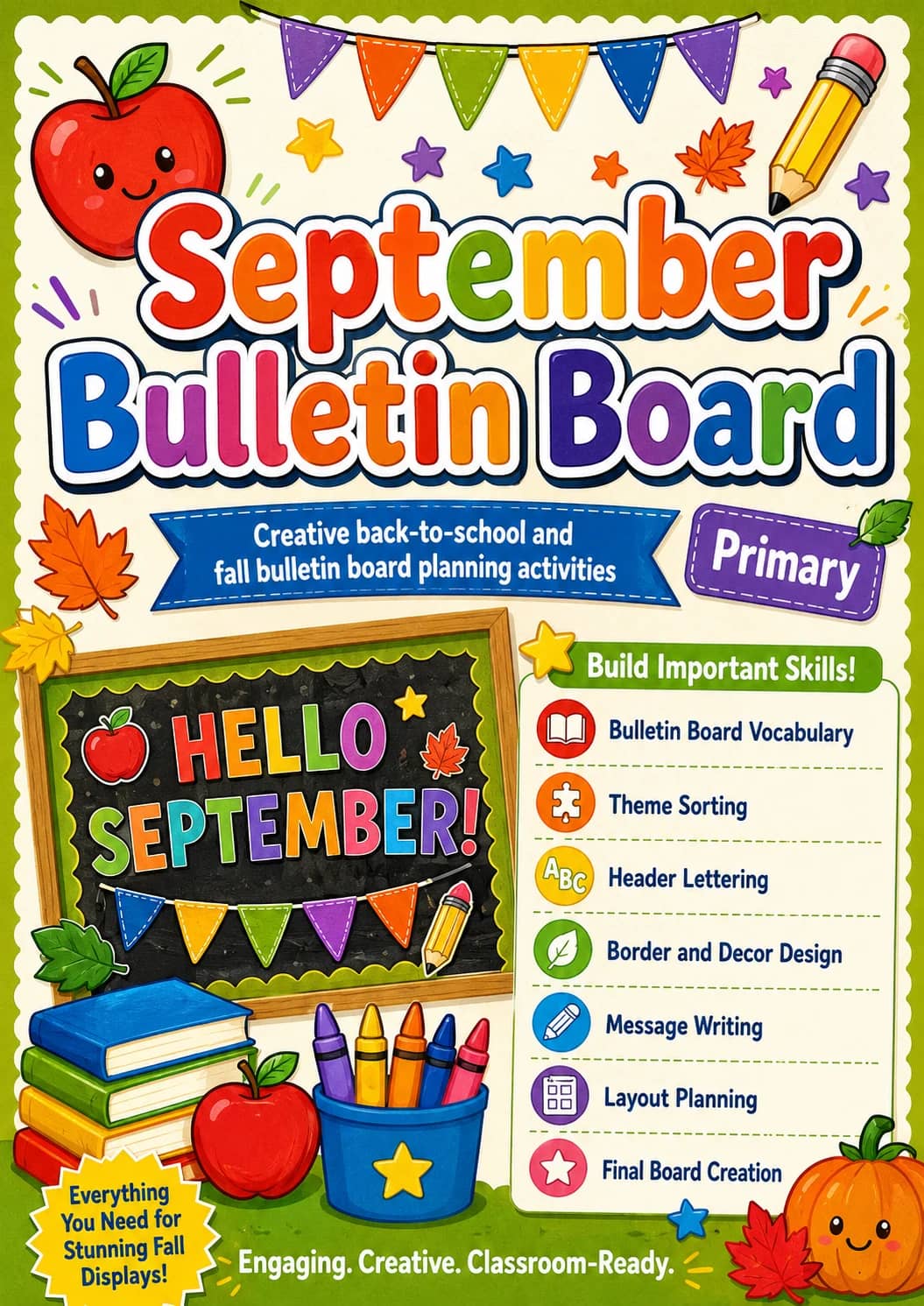 September Bulletin Board Worksheet Pack printable cover