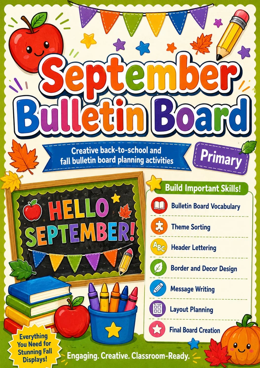 September Bulletin Board Worksheet Pack printable cover