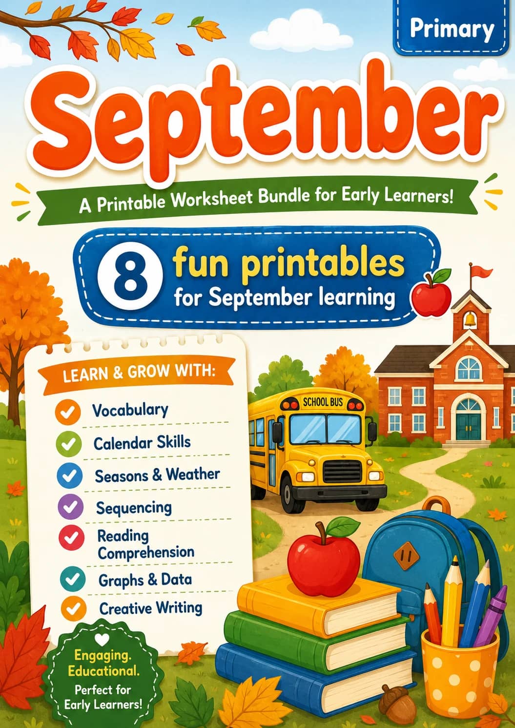 September Worksheet Pack printable cover