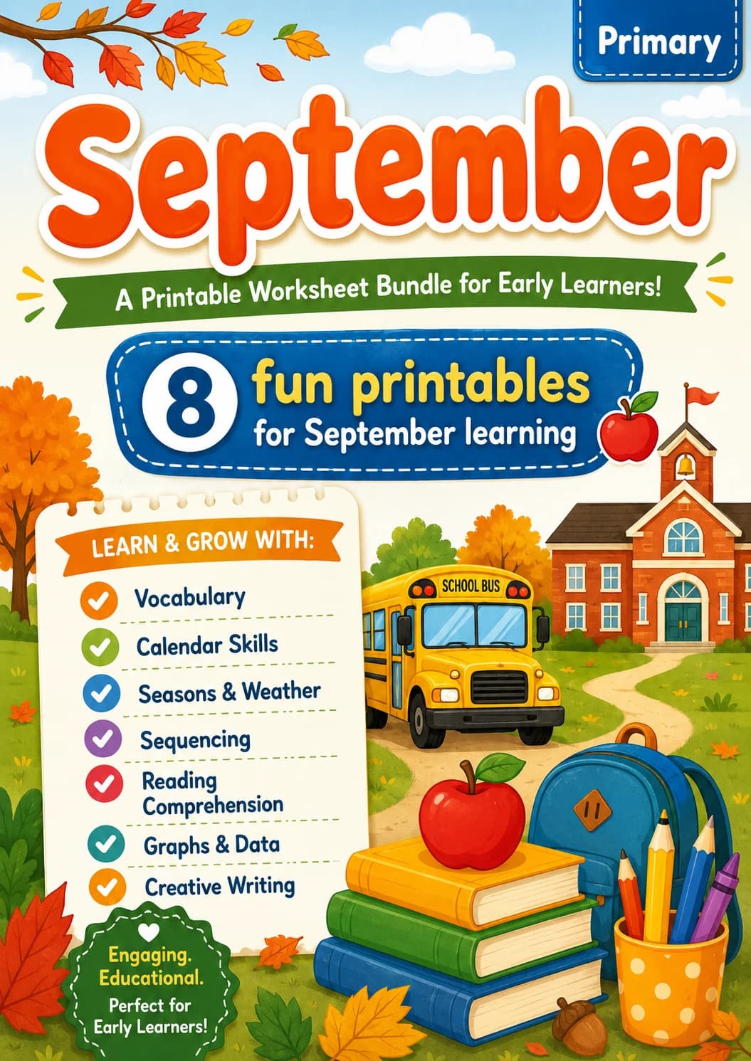 September Worksheet Pack printable cover