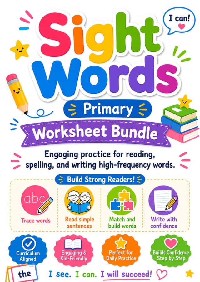 Sight Words Worksheet Pack