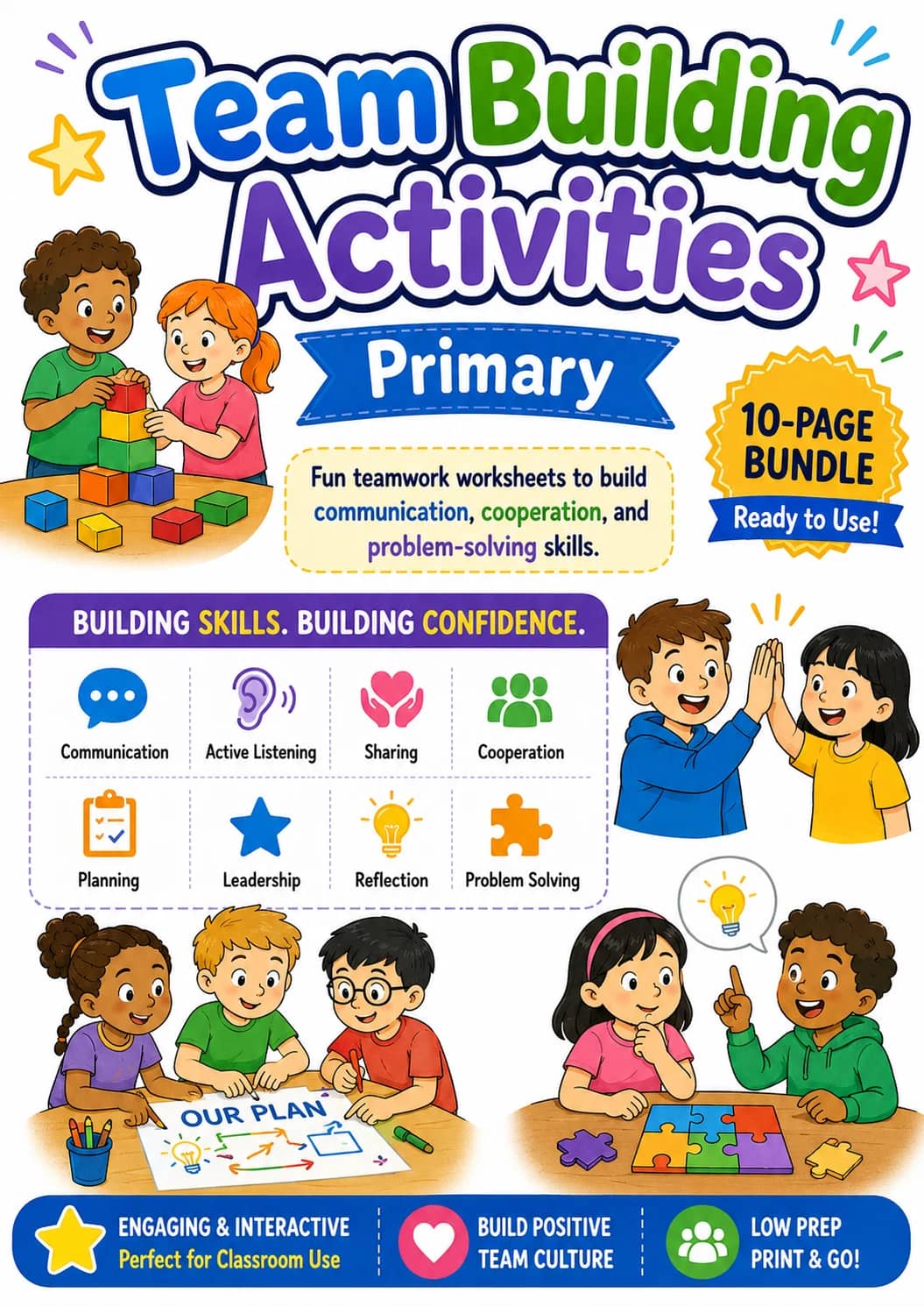 Team Building Activities Worksheet Pack printable cover