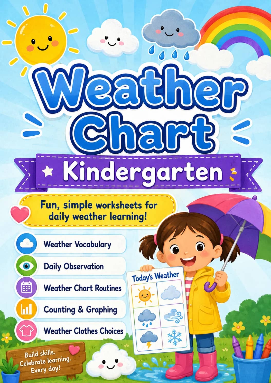 Weather Chart Worksheet Pack printable cover