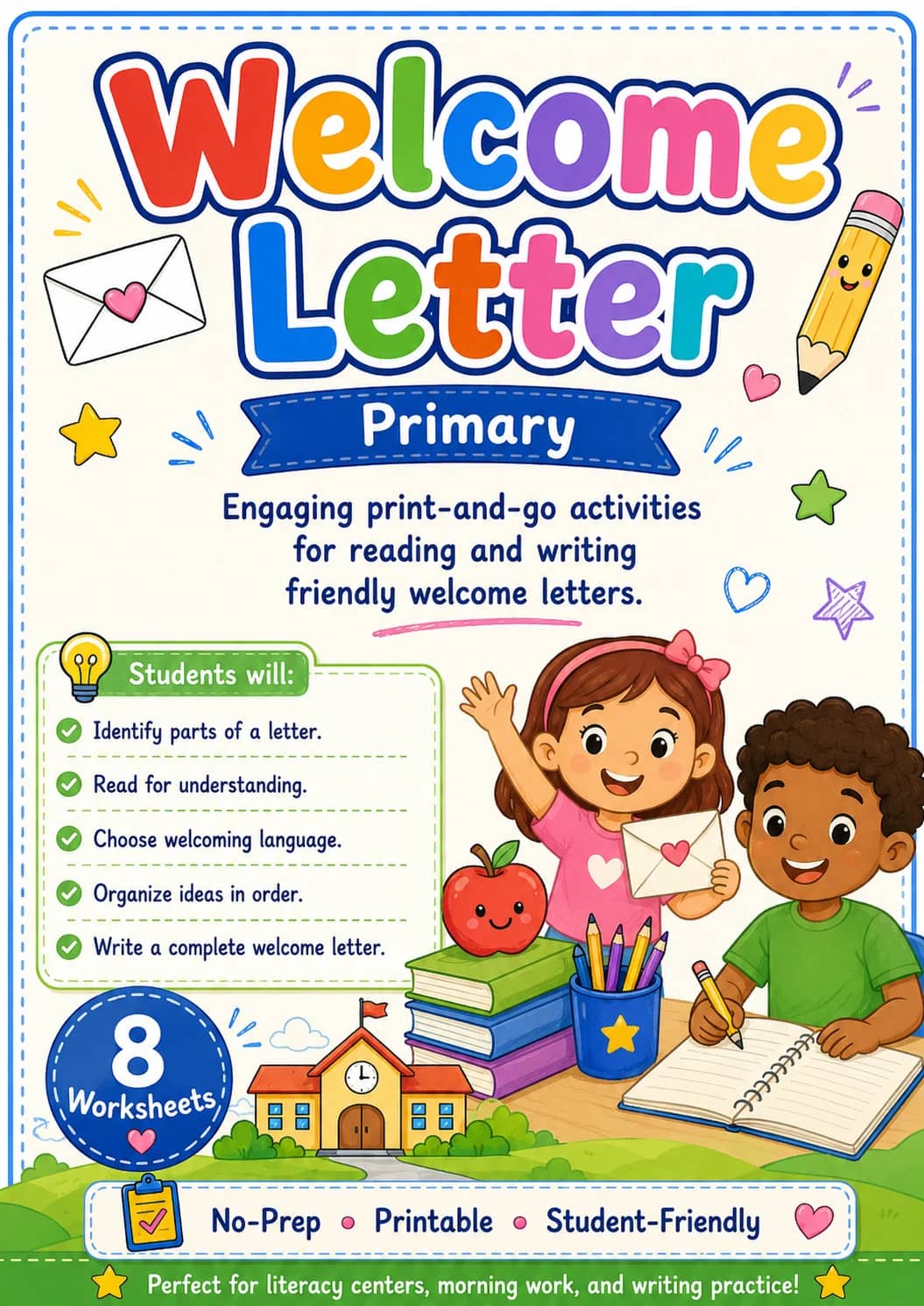 Welcome Letter Worksheet Pack printable cover