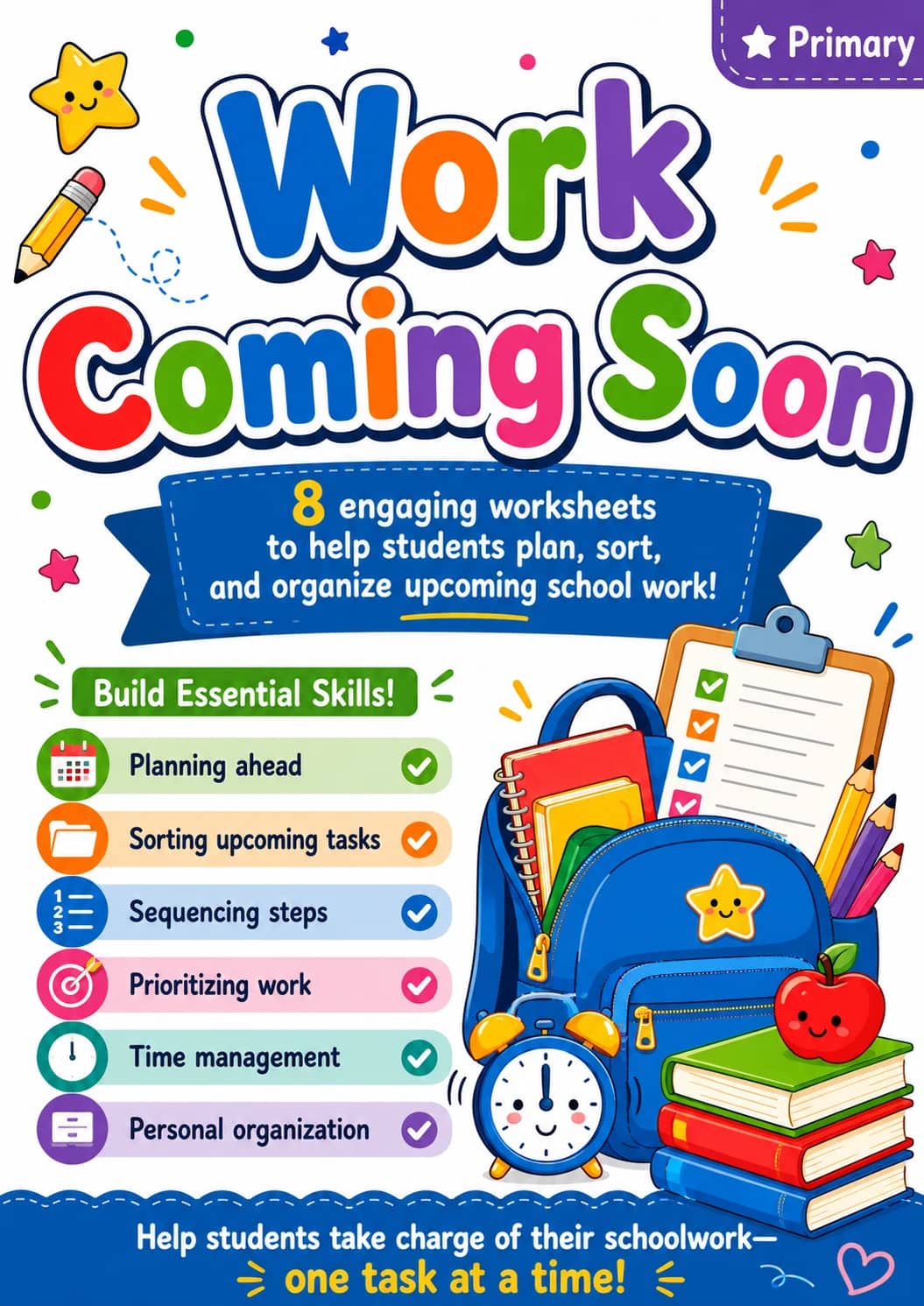 Upcoming Work Planner Worksheet Pack printable cover