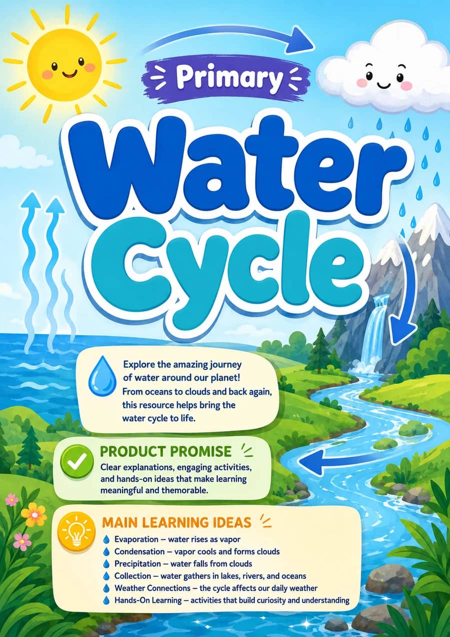 Water Cycle printable worksheet pack cover