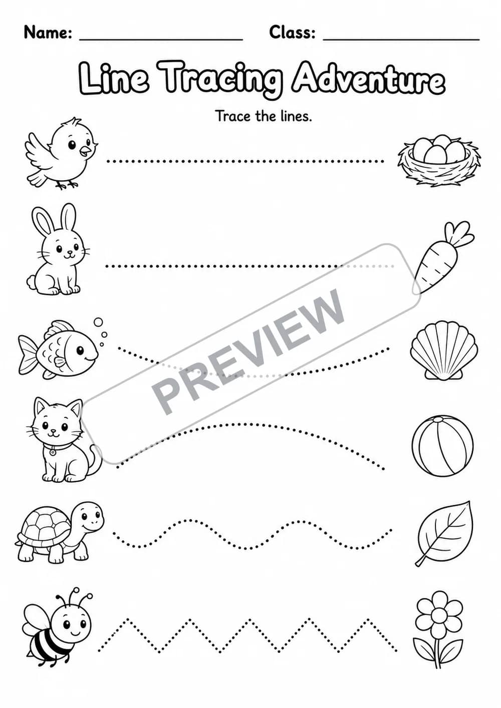 Handwriting and Fine Motor Practice | 3 Worksheets | PreK-Kindergarten watermarked worksheet preview