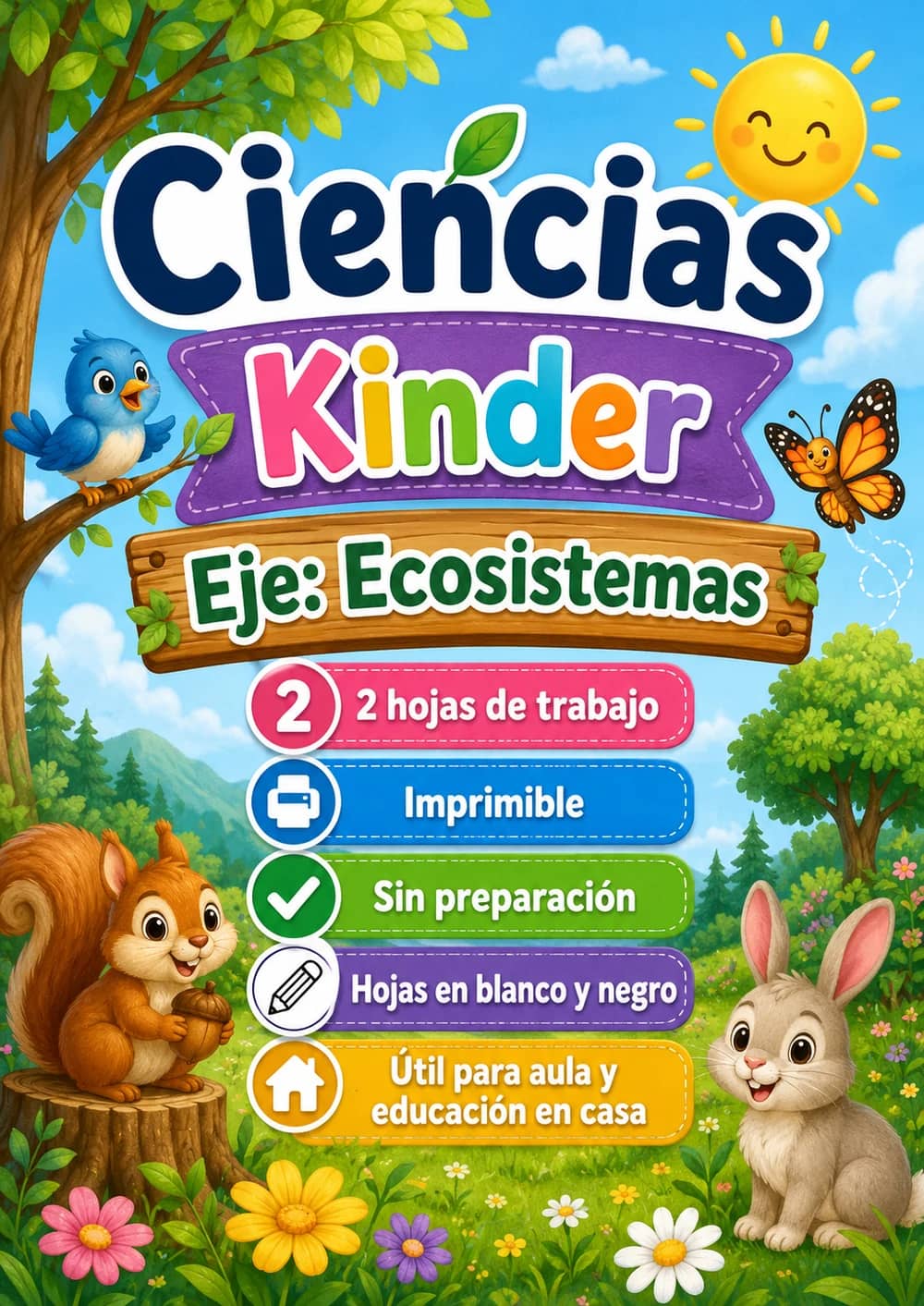 Kinder - Ecosistemas - Paquete de ciencias en español portada imprimible