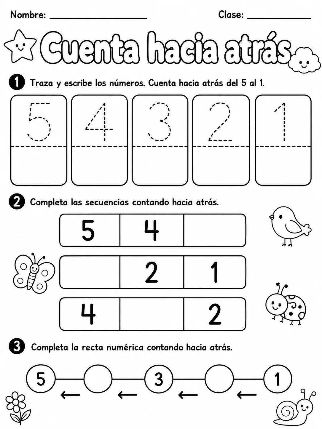 1.º grado - repaso mixto: números y conteo y patrones y secuencias - Paquete de fichas - Conjunto 2 página 2 vista previa imprimible
