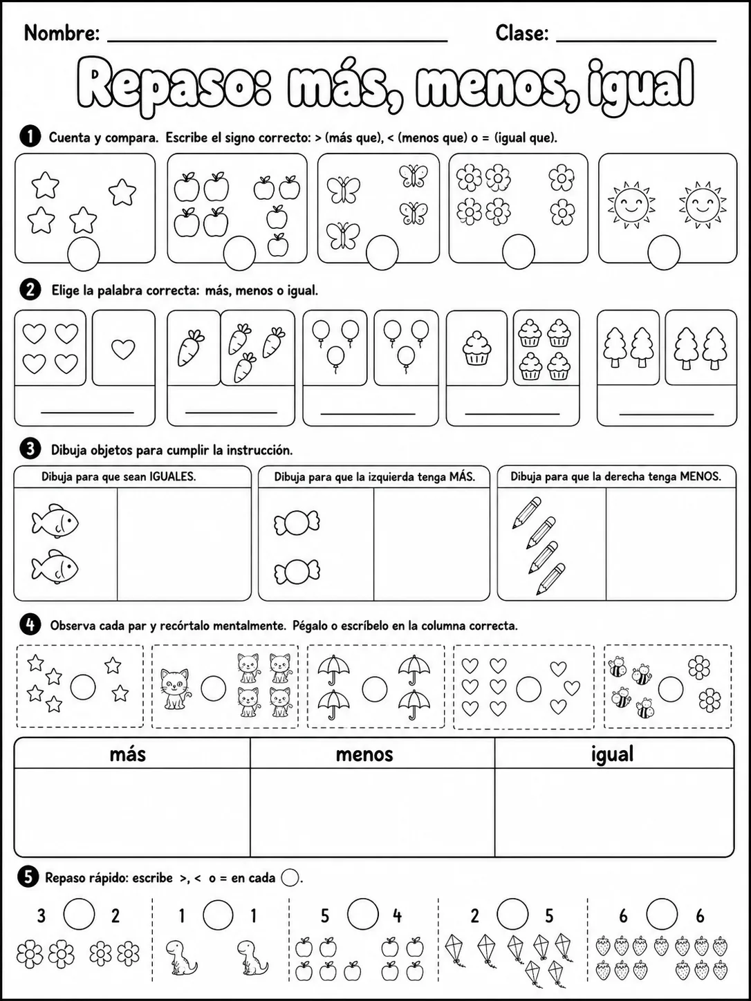 2.º grado - comparación y orden de números - Paquete de fichas página 10 vista previa imprimible